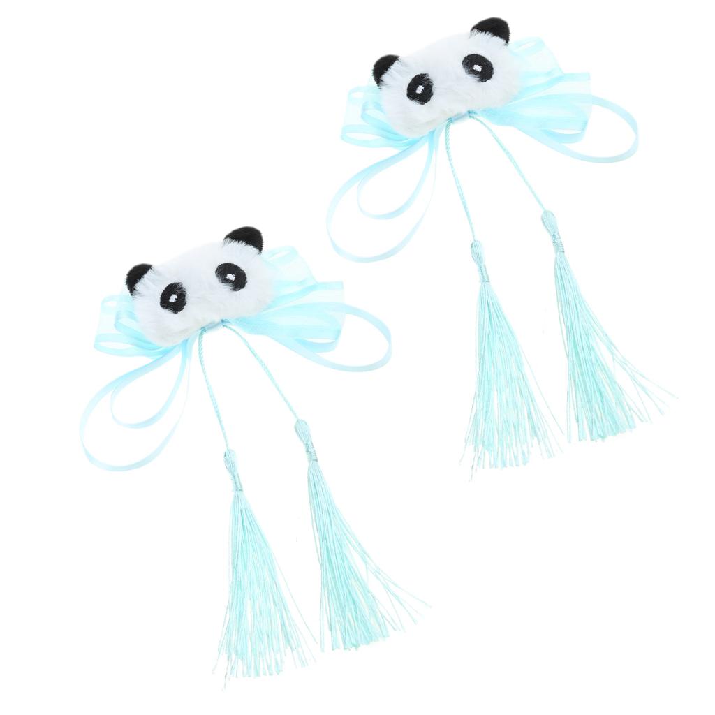 Y2K Panda Hair Clip for Girl LolitaStyle Bowknot Tassels Hairpin Hanfu Costume Barrettes Anime Subculture Hair Accessory
