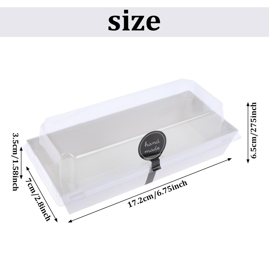 50 Pieces Cake With Lid Box Swiss Roll Plastic Holder Individual Charcuterie Sna