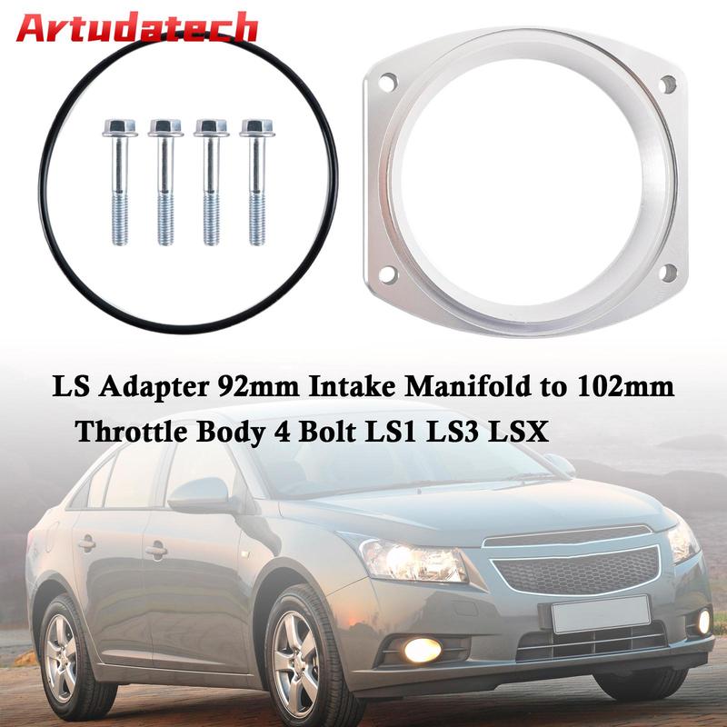 Artudatech 551517 LS Adapter 92mm Intake Manifold to 102mm Throttle Body 4 Bolt LS1 LS3 LSX