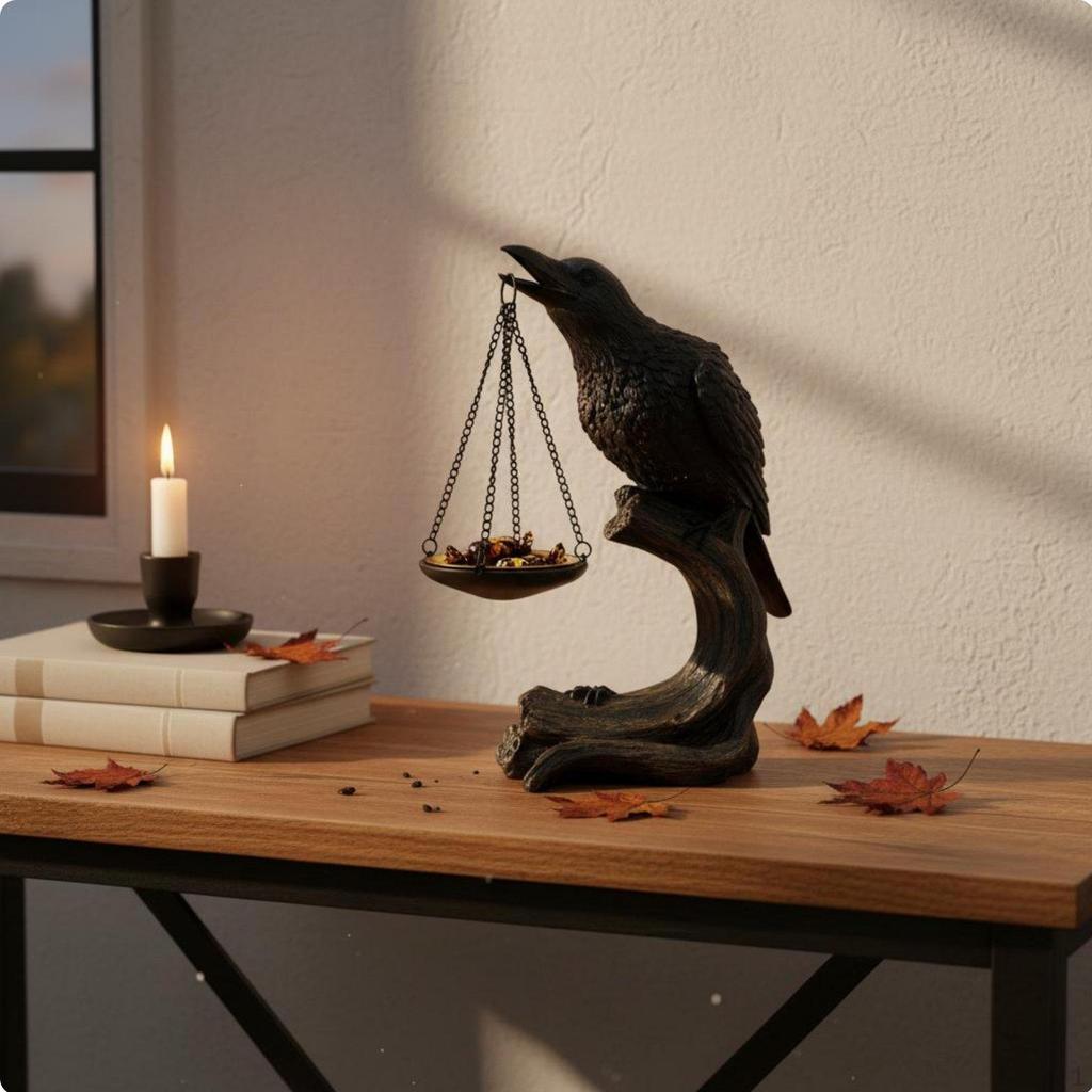 Realistic Black Crow Resin Craft Spooky Decoration Versatile Bird Sculpture for Horror Fans,