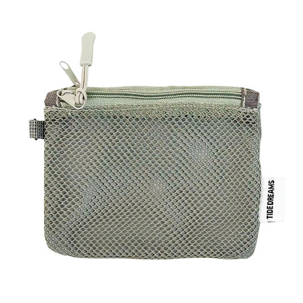 Dual-Layer Mesh Storage Bags Portable Travel Makeup Bag with Zipper Mini Toiletries Cosmetics Organizer Simple Stationery Bag