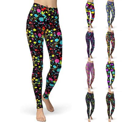 Womens Multi-color Leopard Print Prints Stretch Yoga Leggings Fitness Running Gym Sports Active Pants