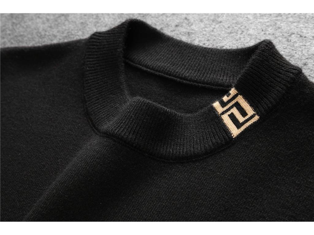 European Trend: Men's Embroidered Wool Sweater - Autumn/Winter Long Sleeve Knit Pullover