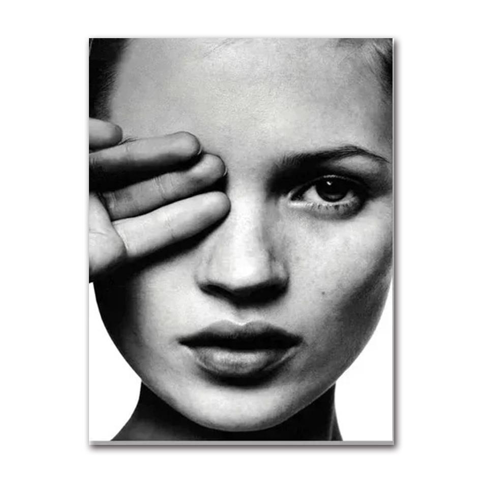 Vintage Sexy Supermodel Kate Moss Poster Rauchend Leinwandbild Druck Wandkunst Feministische Mode Wandkunst Bild Hoom Dekor