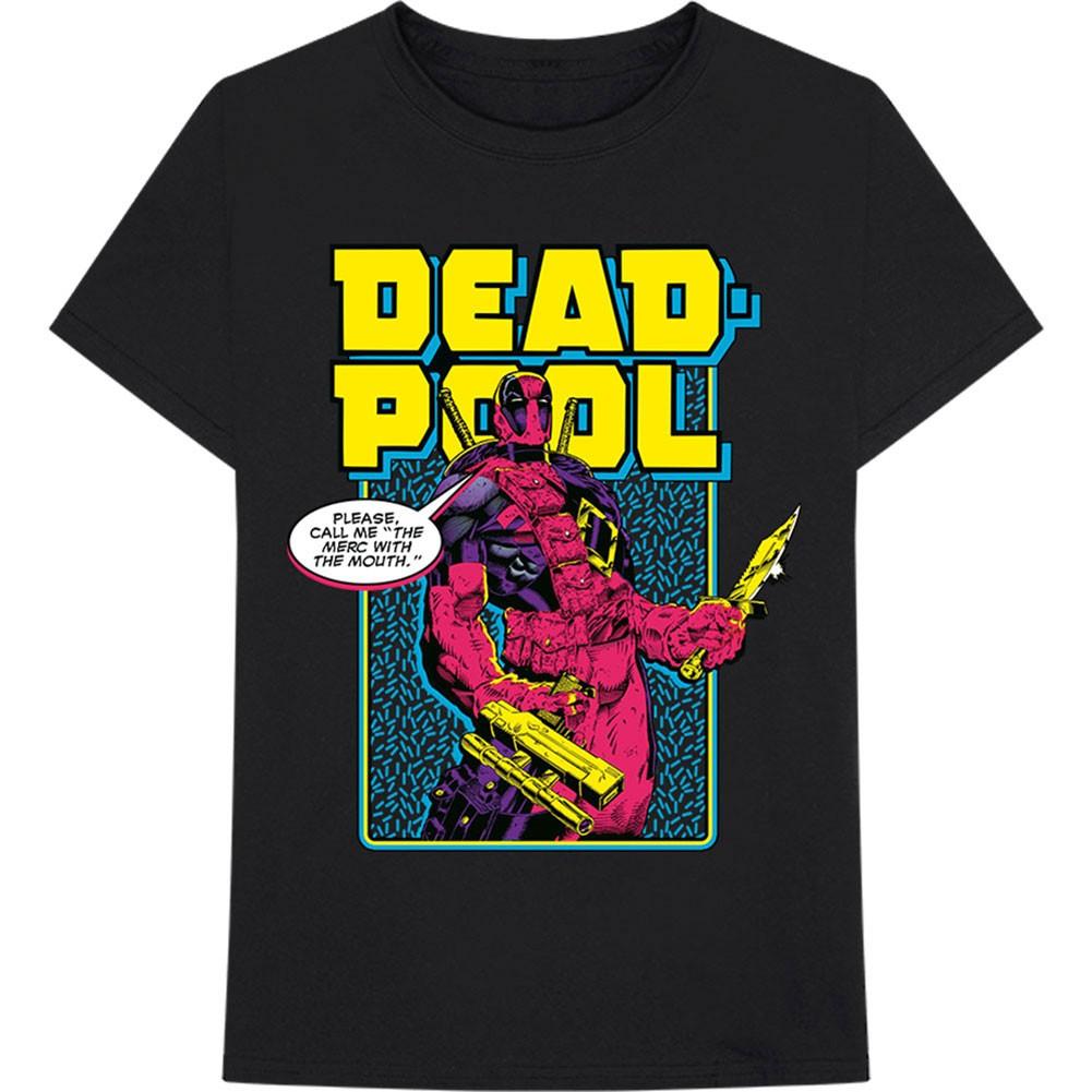 Men s Deadpool Marvel Comics Comic Merc Slim Fit T-shirt Medium Black L