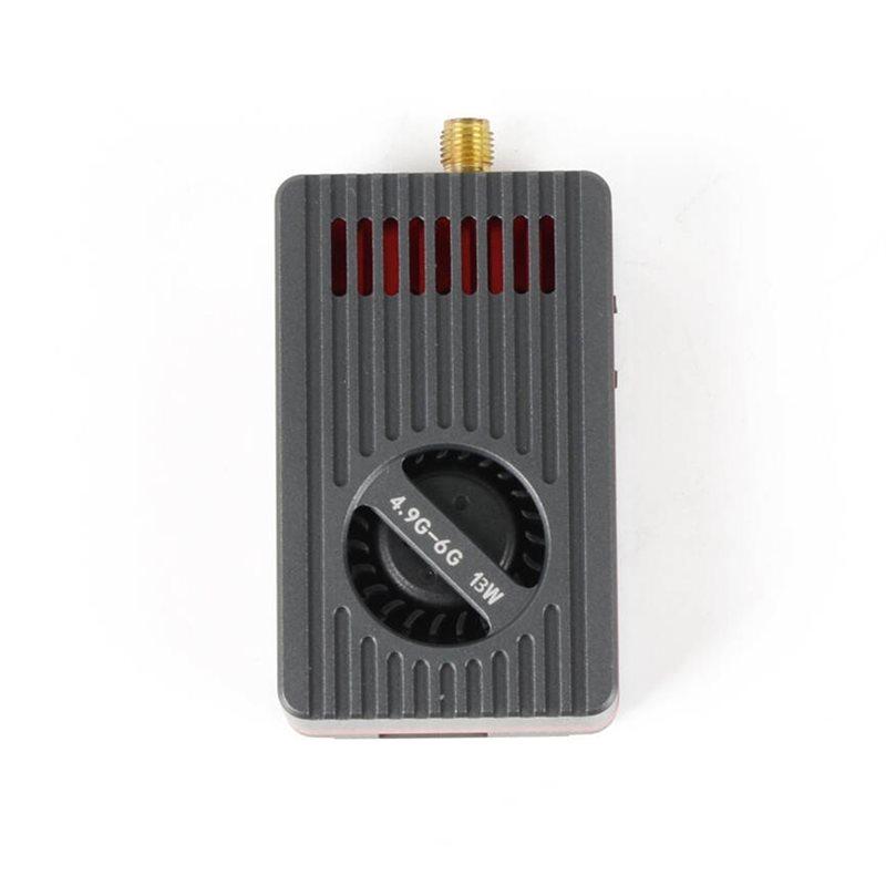 ABUO-For RC FPV Long Range Fixed-Wing Drone Compatible 13W VTX 80CH 4.9G-6G High-Power FPV Video Transmitter SMA Interface