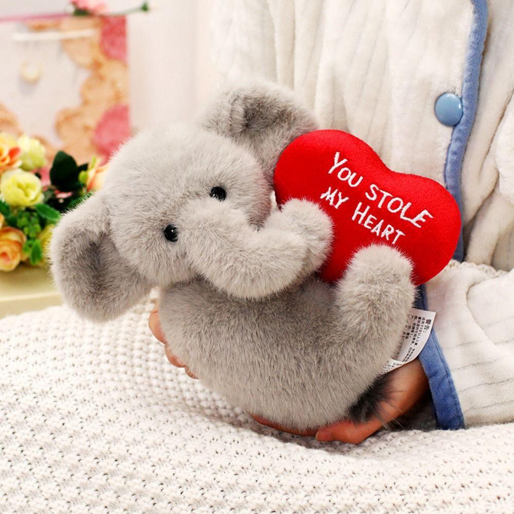 Embrace Love LOVE Heart Elephant Stuffed Toy Pig Infant Plush Elephant Toy Wedding Party Decor