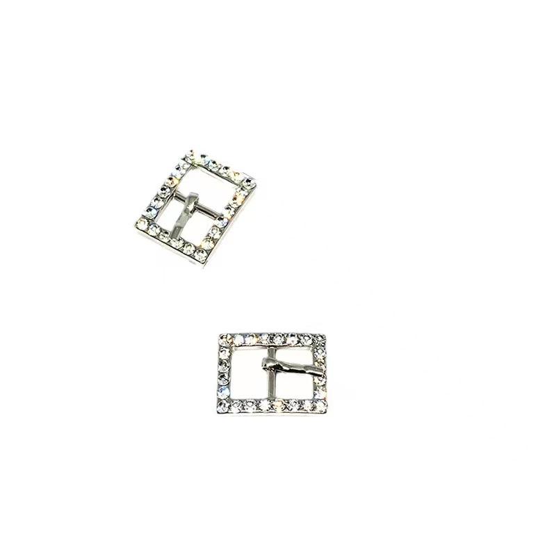New Multi Size Gold and Silver Double Color Metal Zinc Alloy Water Diamond Rectangular Buckle Luggage Adjustable Buckle with Sun