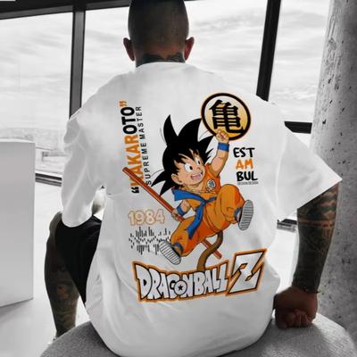 Camiseta Masculina Dragon Ball Z Anime Goku Cosplay Jovem Oversize Estampa Fashion Verão Algodão Manga Curta Top Roupas Casuais Homem Presente
