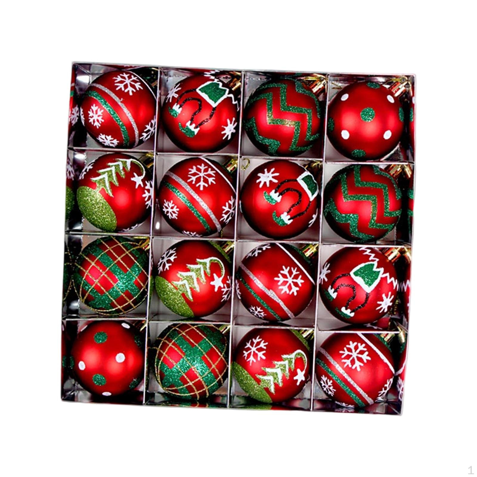 

16 Pieces Christmas Ball Ornaments Decorative Xmas Balls Baubles Tree Decorations for Style A