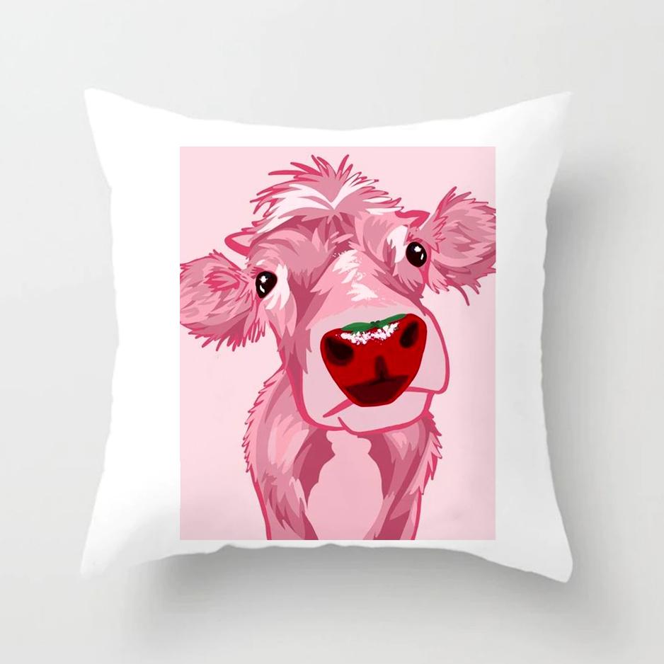 Pink Flower Pillowcase Wedding Gift Bedroom Sofa Decoration Bed Pillow Cover Home Decor Car Cushion Cover Cute Pillow Case 45*45