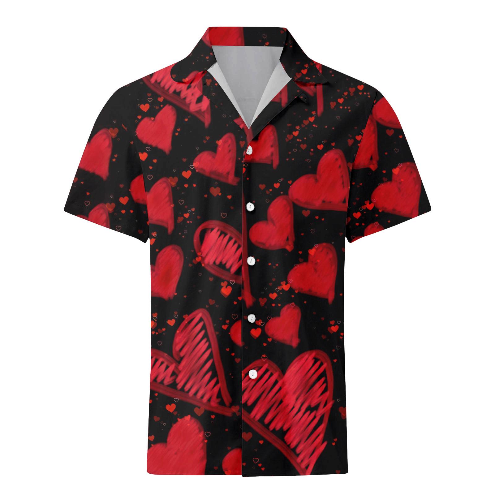 

Мужская повседневная рубашка с короткими рукавами и однобортным лацканом L