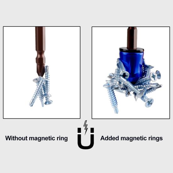 1/5Pcs Screwdriver Head Magnetic Ring Universal Screwdriver Power Bits Magnetizer Ring Heavy Duty Aluminum Alloy Magnetic Screw Holder