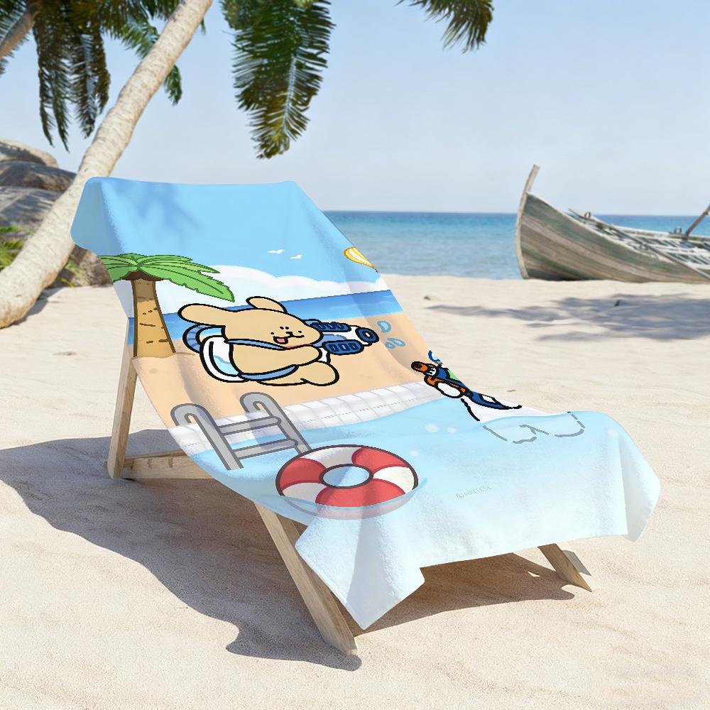 Line Puppy Maltese Towel Soft Pool Gift For Travel Gym Shower Camping Quick Dry Sports Large Beach Towels