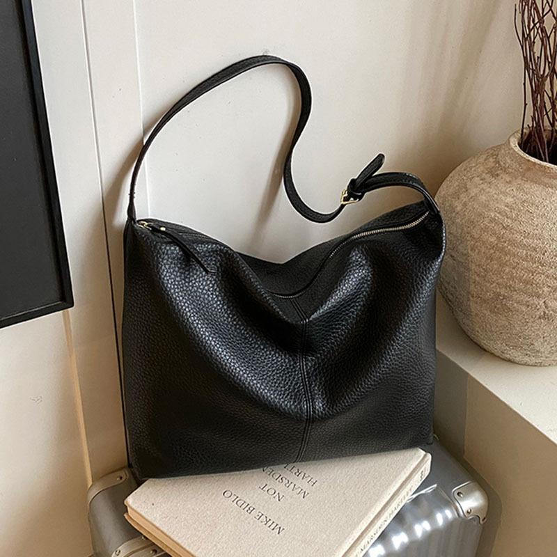 

Retro bag women s large-capacity autumn and winter versatile casual shoulder bag textured commuter tote bag чёрный