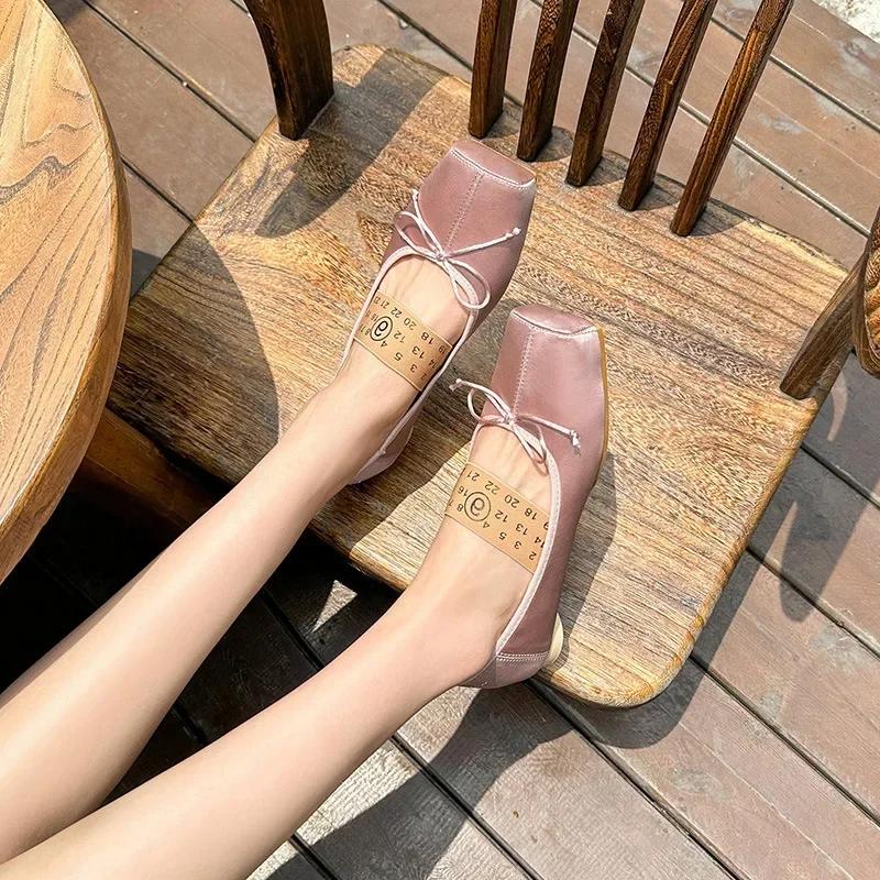 New Ballet Slip-On Tied Flats Shallow Women Spring Summer Female Dancing Mary Janes Daily Ladies Dance Room Shoes