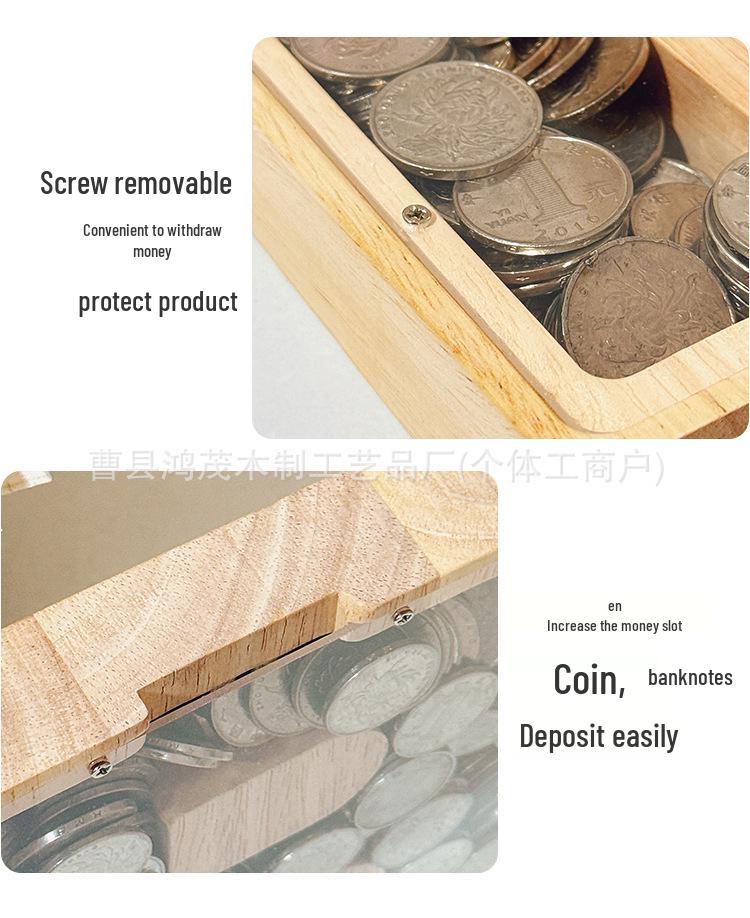 Trendy Wooden Letter Money Box - Birthday Gift and Coin Storage Jar