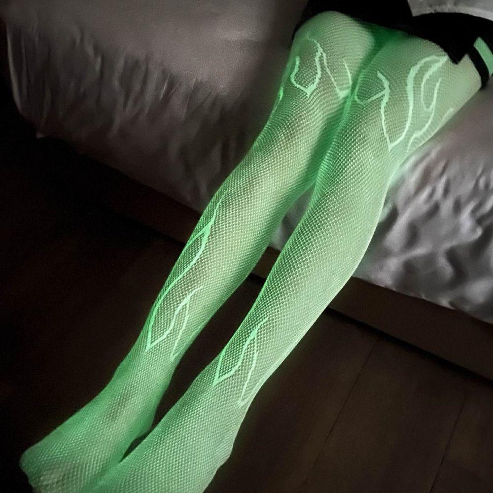 Mesh Luminous Pantyhose Glow in The Dark Sexy Fishnet Stockings Glowing Fishnet Tights  Daily