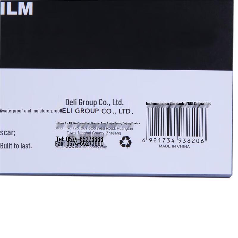 Deli 3820 A4 Clear PVC Binding Covers