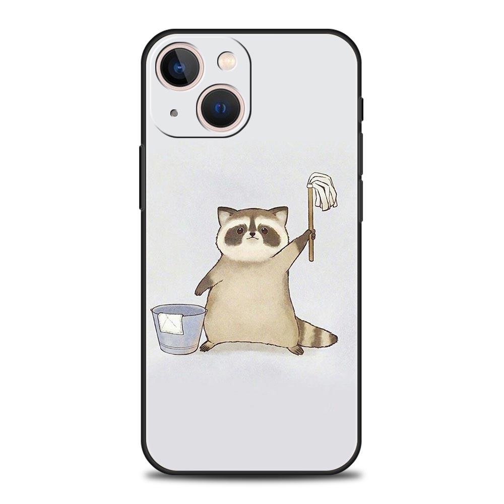 

Raccoon Phone Case For iPhone 17 16E 15 16 14 13 12 11 Pro Max 7 8 Plus Soft TPU Back Cover iPhone 16 Plus