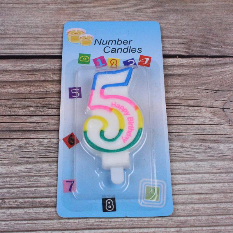 Large Number Candle 0-9 Children's 100th Birthday Candle Creative Cake Candle Colorful Candle
