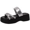 Stylish, simple and versatile thick-soled toe slippers for women to wear new summer skirts with cool slippers