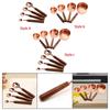 Measuring Cups Spoons Set Wooden Handle Baking Gadgets Stainless Steel Measuring Spoons for Nuts Baking Cooking Oil Milk
