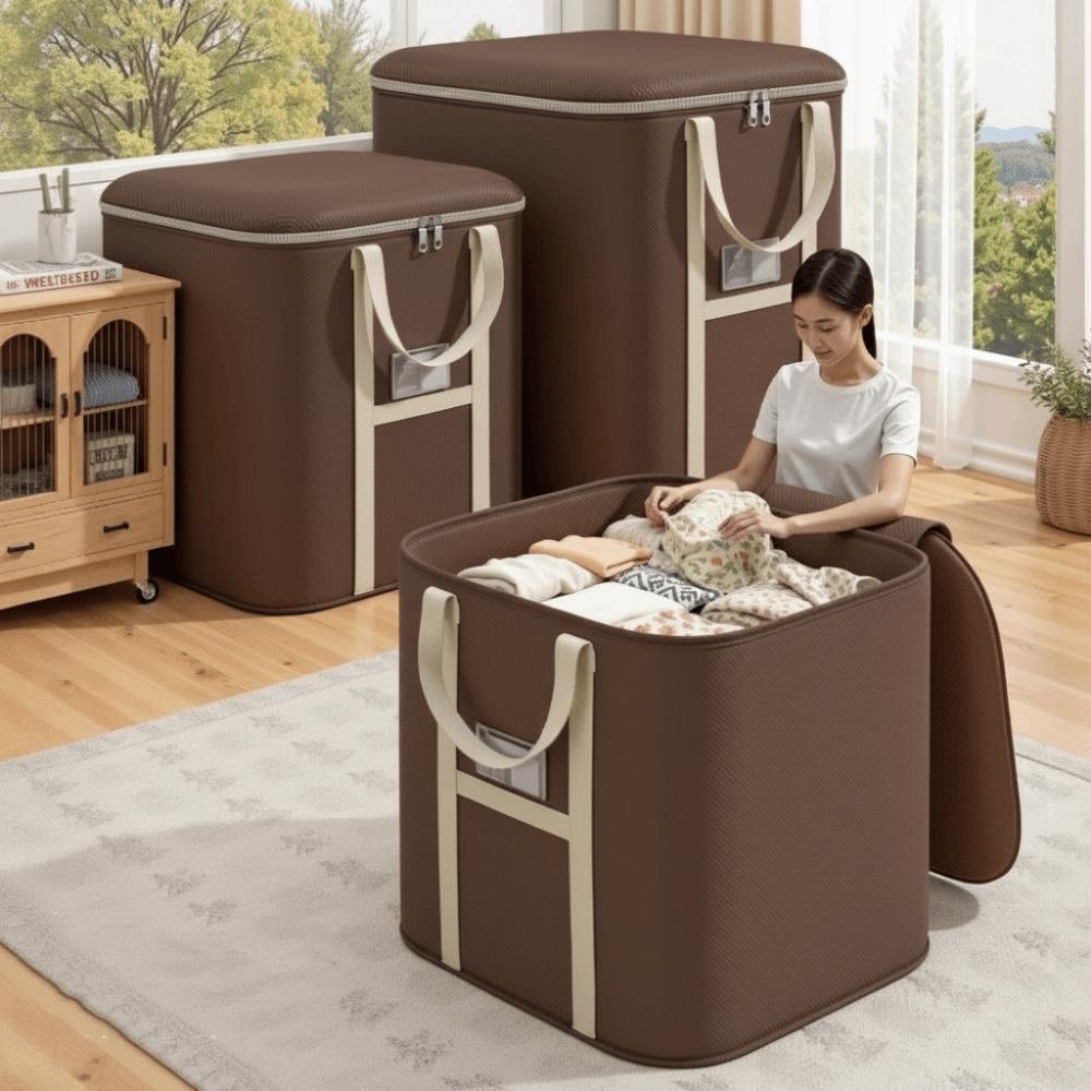 Large Capacity Moving Packing Bag with Zipper Waterproof Quilt Storage Bag Multipurpose Clothes Organizer Packing Supplies