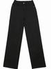 Black Washed Elastic Straight-Leg Women's Jeans