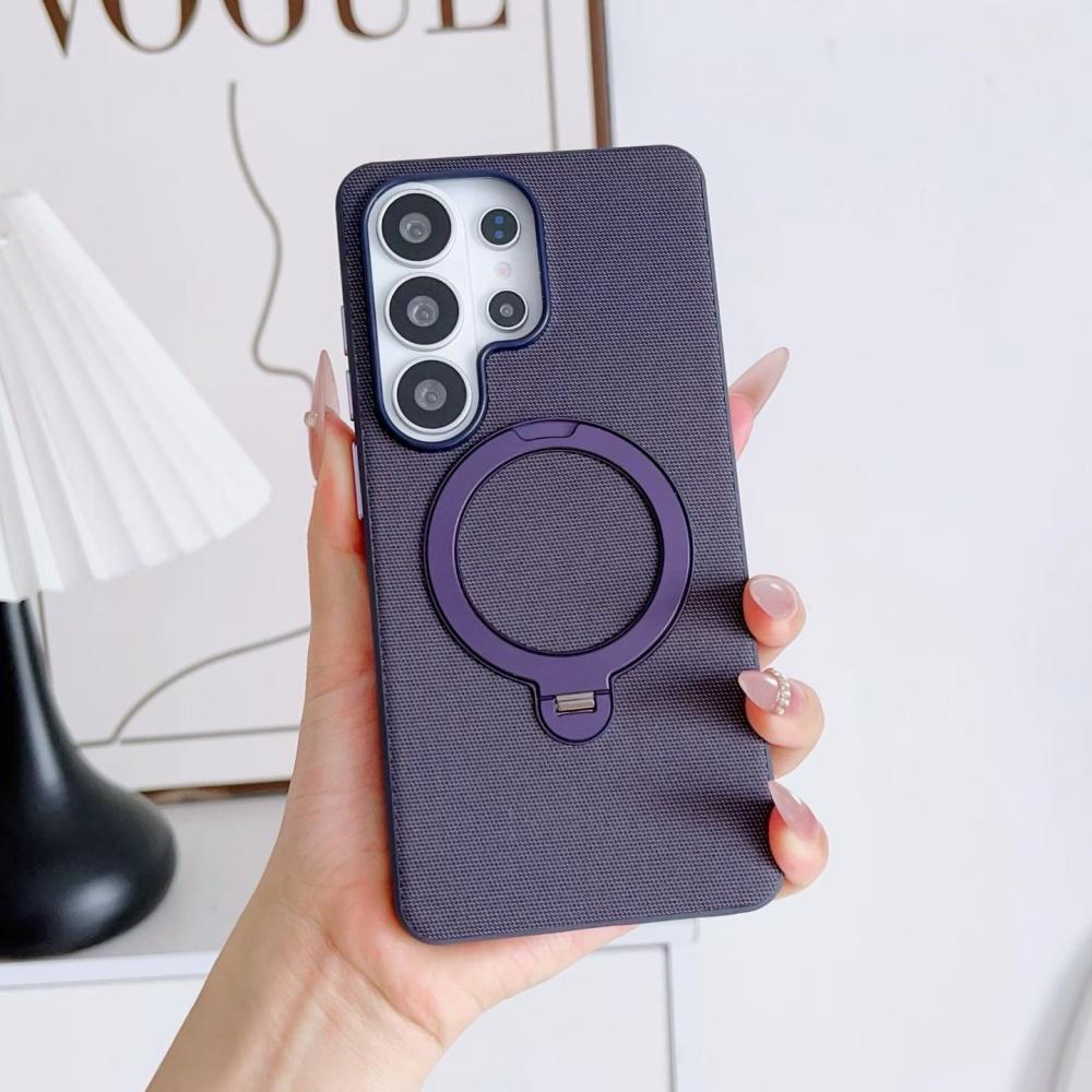 Original Tech-Woven Fabric 360° Magnet Ring Stand Phone Case For Samsung Galaxy S26 S25 S24 Ultra Case for Magsafe Back Cover