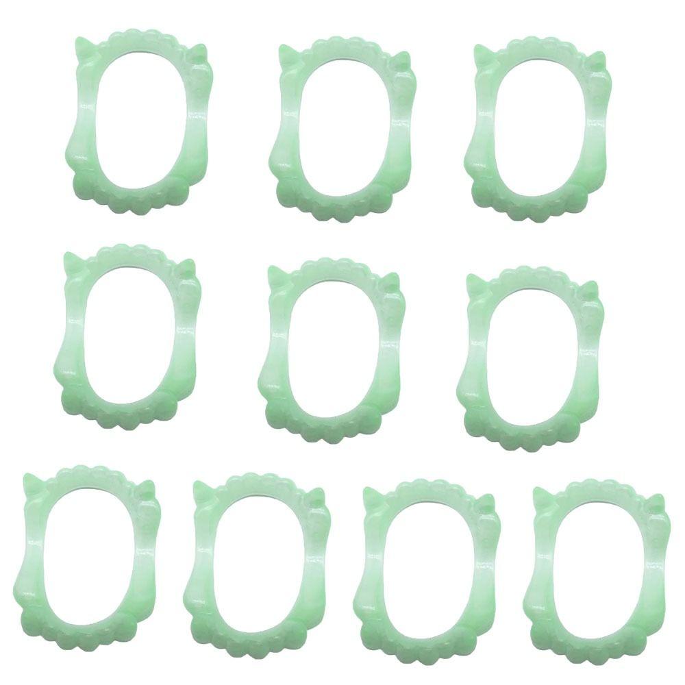 10 pcs/set Glow Luminous Dentures Plastic Zombie Fake Teeth Halloween Party Prank Toys флуоресцентный зеленый