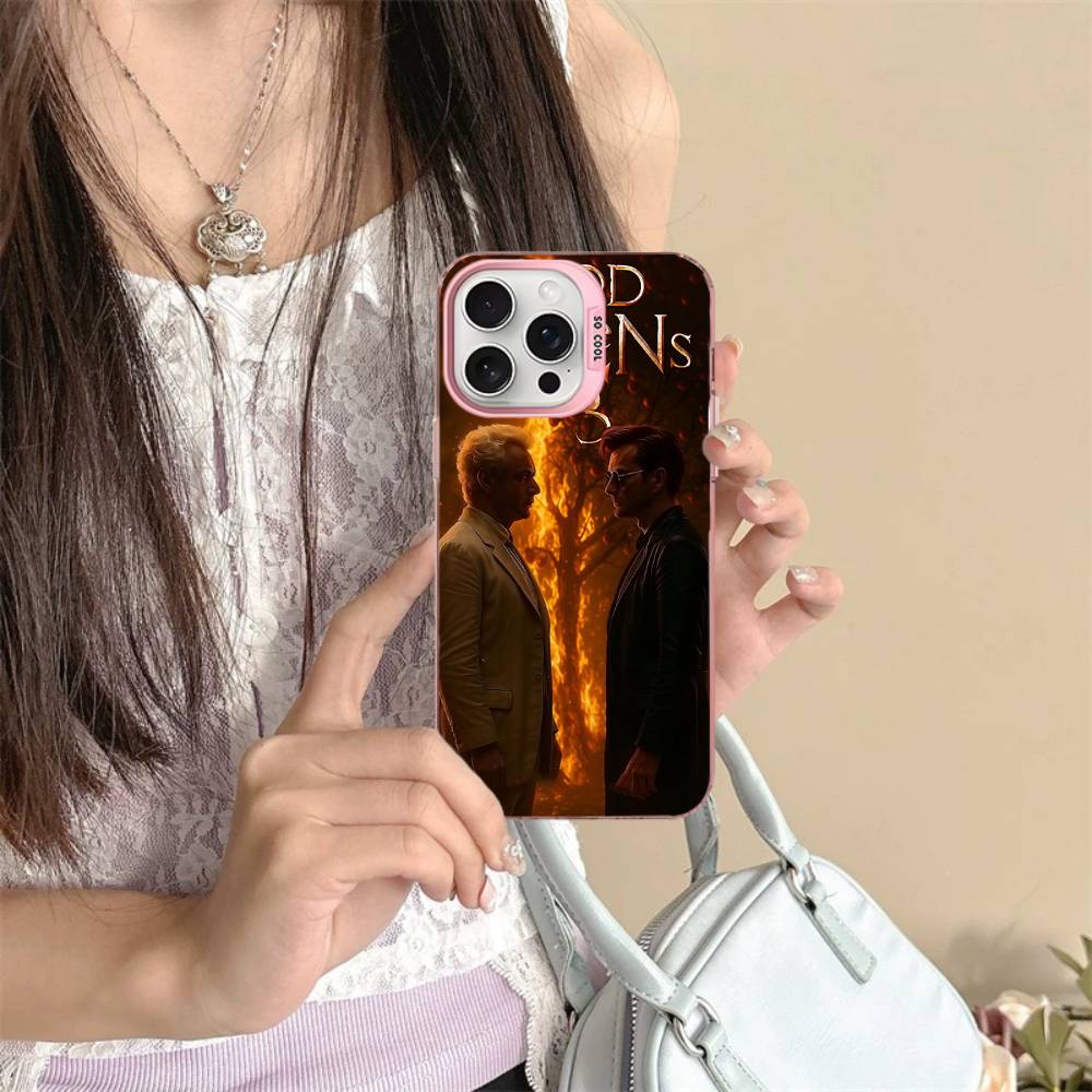 

Tv Show G-Good Omens Phone Case For IPhone 16 15 14 13 12 11 Pro Max 17 Plus Colorful Cover iPhone 15 pro