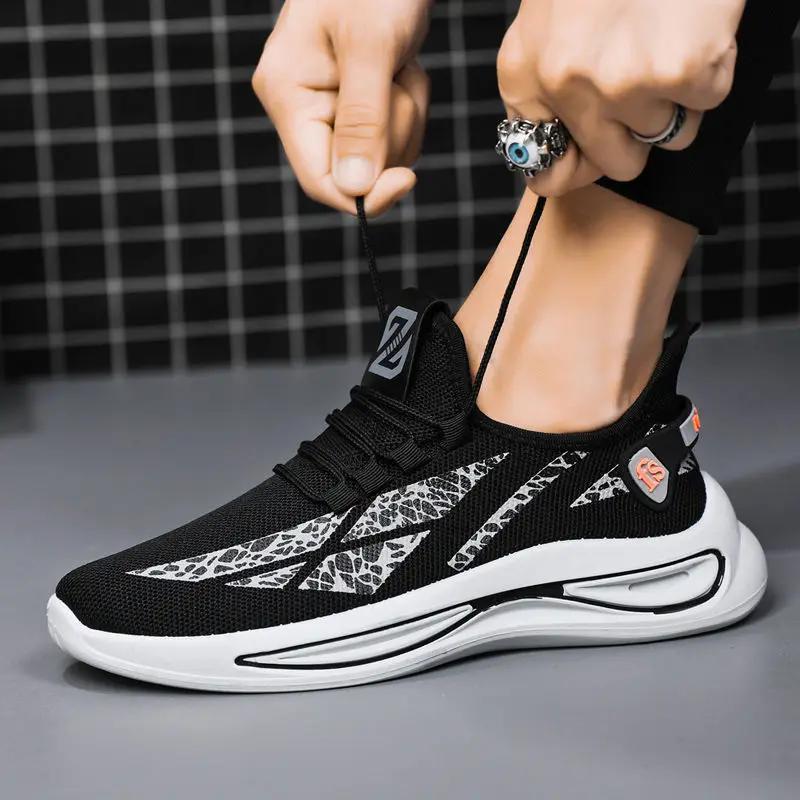 

Men s Summer Fly Woven Breathable Casual Sneakers for Men New Sports Shoes Comfortable and Breathable White Shoes Zapatillas 39 чорний