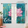 2pcs 2D Flat Printing Scene Curtain Pink Lotus Watercolor Fabric Without Electricity Birthday Party for Photo Booths Birthdays