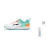 Li-Ning Lightweight Feather Series Fabric Leather Durable Breathable Lightweight Low-Top Badminton Shoes Unisex sneaker White Green AYTS034-1