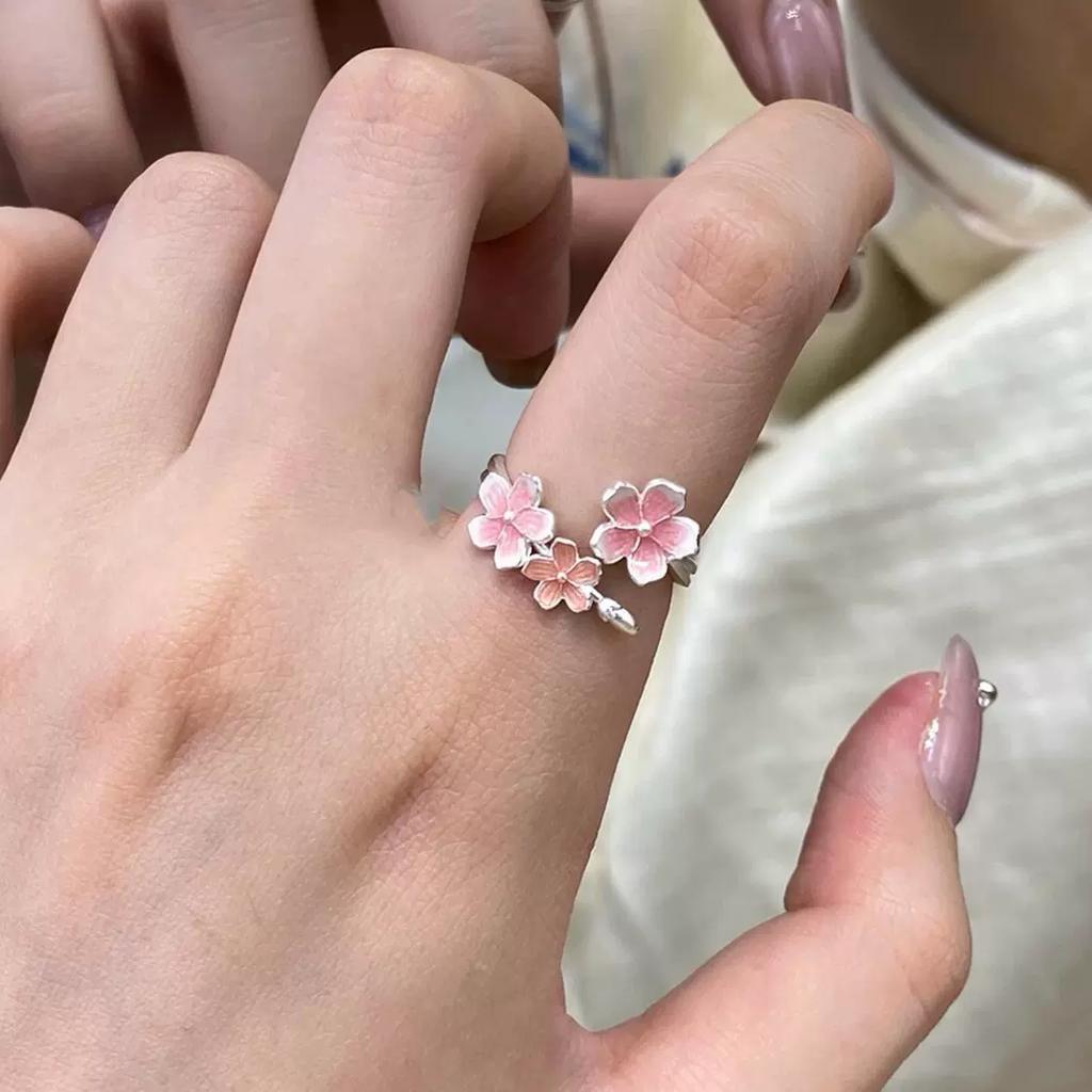 Anelli con Fiori Rosa Dolce per Donne Ragazze Moda Nuovi Accessori Gioielli Regalo Festa Vacanza al Mare