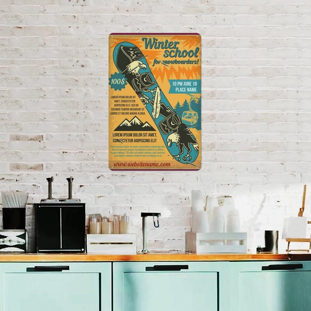 1 Pack Retro Metal Wall Sign Featuring Rusted Distressed Surface for Indoor Decoration, Select 20x30cm or 30x40cm Version