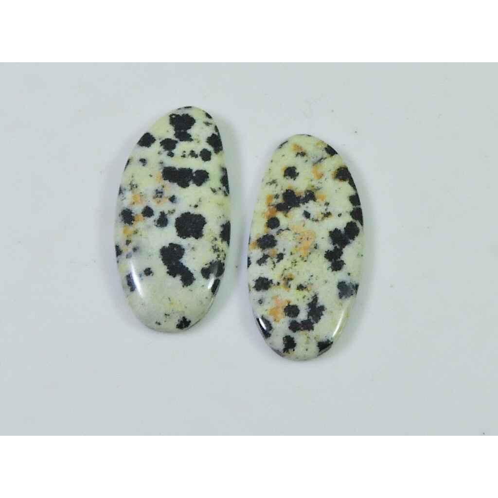 11.90Cts. Jasp Dalmațian Natural (11mm X23mm fiecare) Pereche Cabochon SK-2517