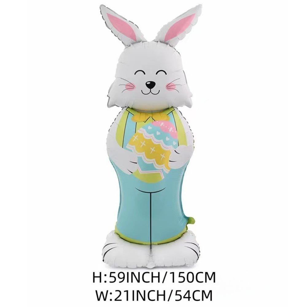 Aluminum Film Easter Rabbit Balloon Large Size Standing Design Large Bunny Balloon Colorful Design Standing Bunny Balloon
