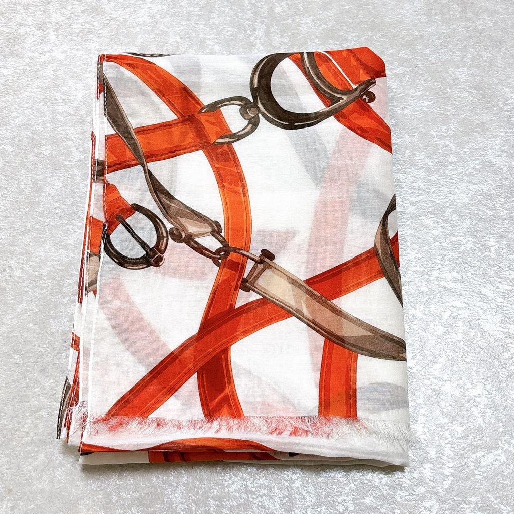 Used Elegant  Aigner Silk Blend Long Scarf Made in Italy For Air Conditioning and UV Protection  AIGNER SCARF