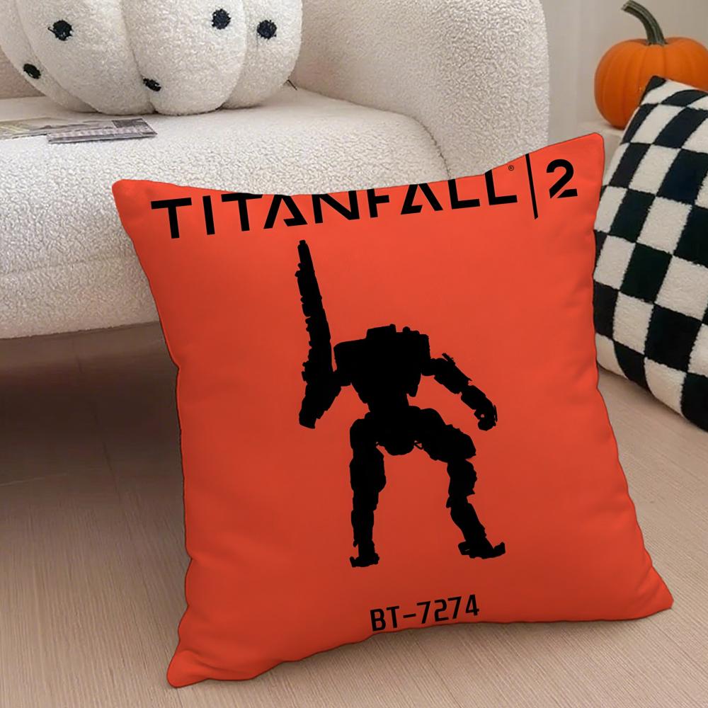 Titanfall 2 Pillow Case Anti-dustmite Pillowcase Invisible zipper silky short plush Sofa cushion cover