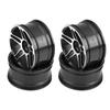 4pcs Set Tire Tyre Aluminium Alloy Hubs Wheel Rims for 1:10 Drift Racing RC Car (Black)