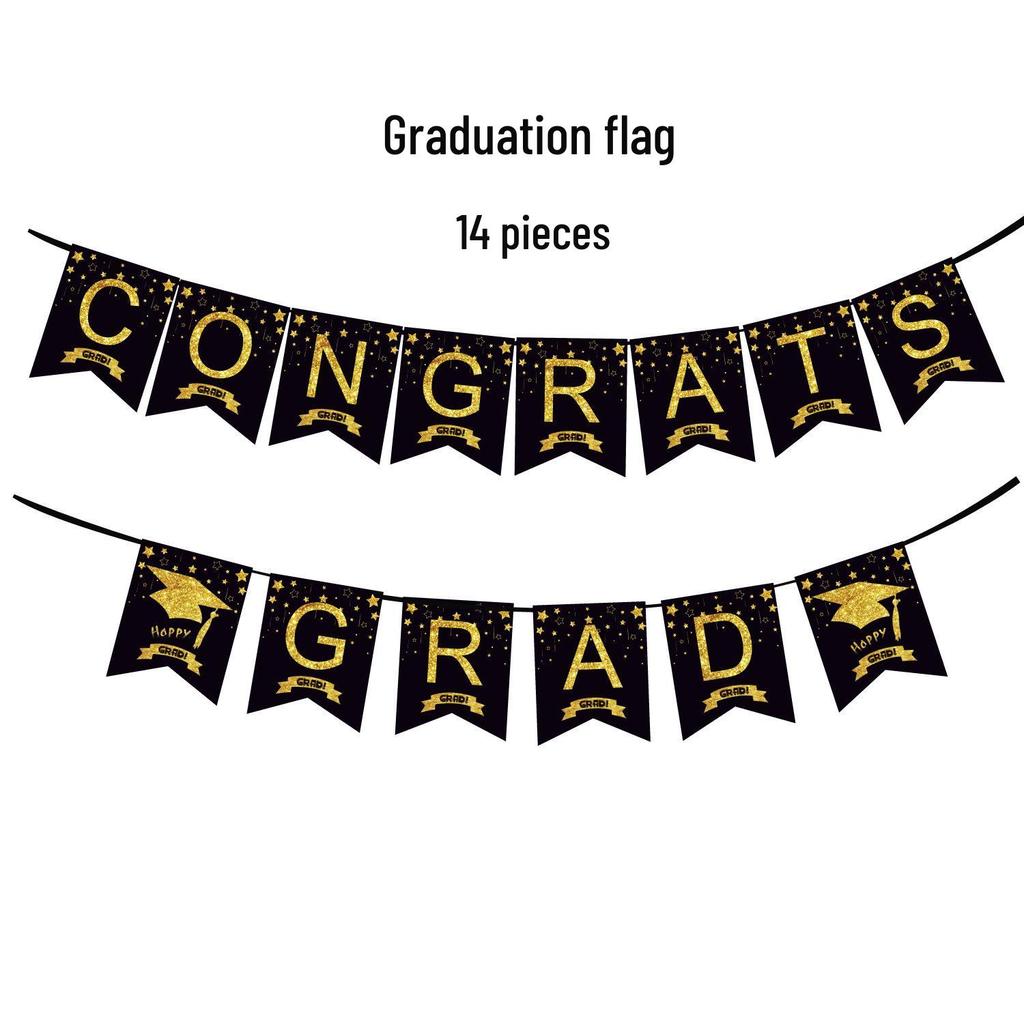 2026 Graduation Party Decoration Set: Banner & Cap Balloon