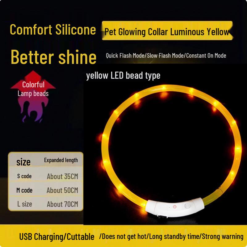 

Перезаряжаемый светящийся ошейник для собаки: Ночник против потери для маленьких, средних и крупных собак S, 35cm, 5-10kg, Adjustable