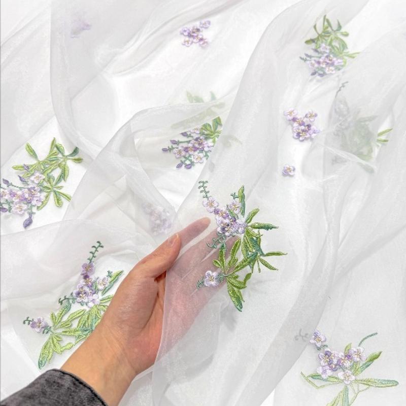 

Вышитая ткань Вистерия DIY Ханфу Ткань для ципао в древнем стиле для шитья юбки, детской одежды, дизайнерская ткань 100x150cm