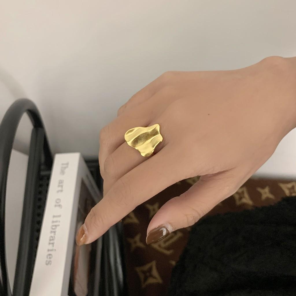 Elegant Adjustable 925 Sterling Silver Geometric Ring With Luxurious Textured Design And Modern Aesthetic For Women Gift