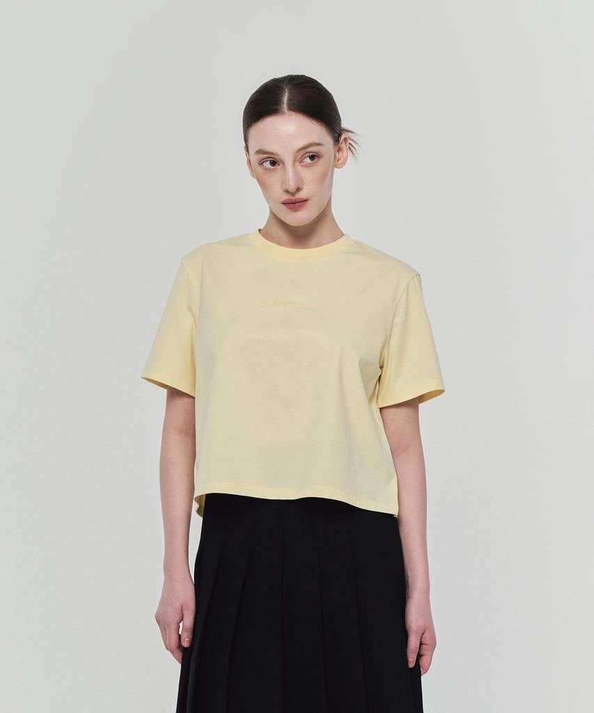 DUVETICA Mirasol Crop (Light Yellow) (Women'S Short Sleeve T-Shirt)