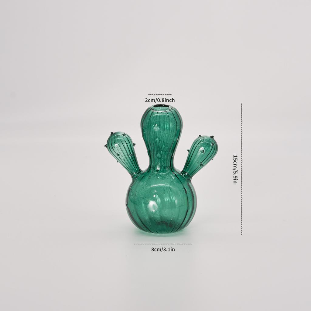 Cactus Glass Vase Hydroponic Plant Living Room Decoration Aromatherapy Bottle Flower Decor Vase Tabletop Small Vase Handicraft