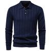 Men’s Knitted Polo Sweater Collared Button Long Sleeves Casual Slim Fit Pullover 2026 Autumn Winter Fashion