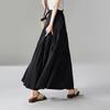 French High-Waisted A-Line Midi Skirt